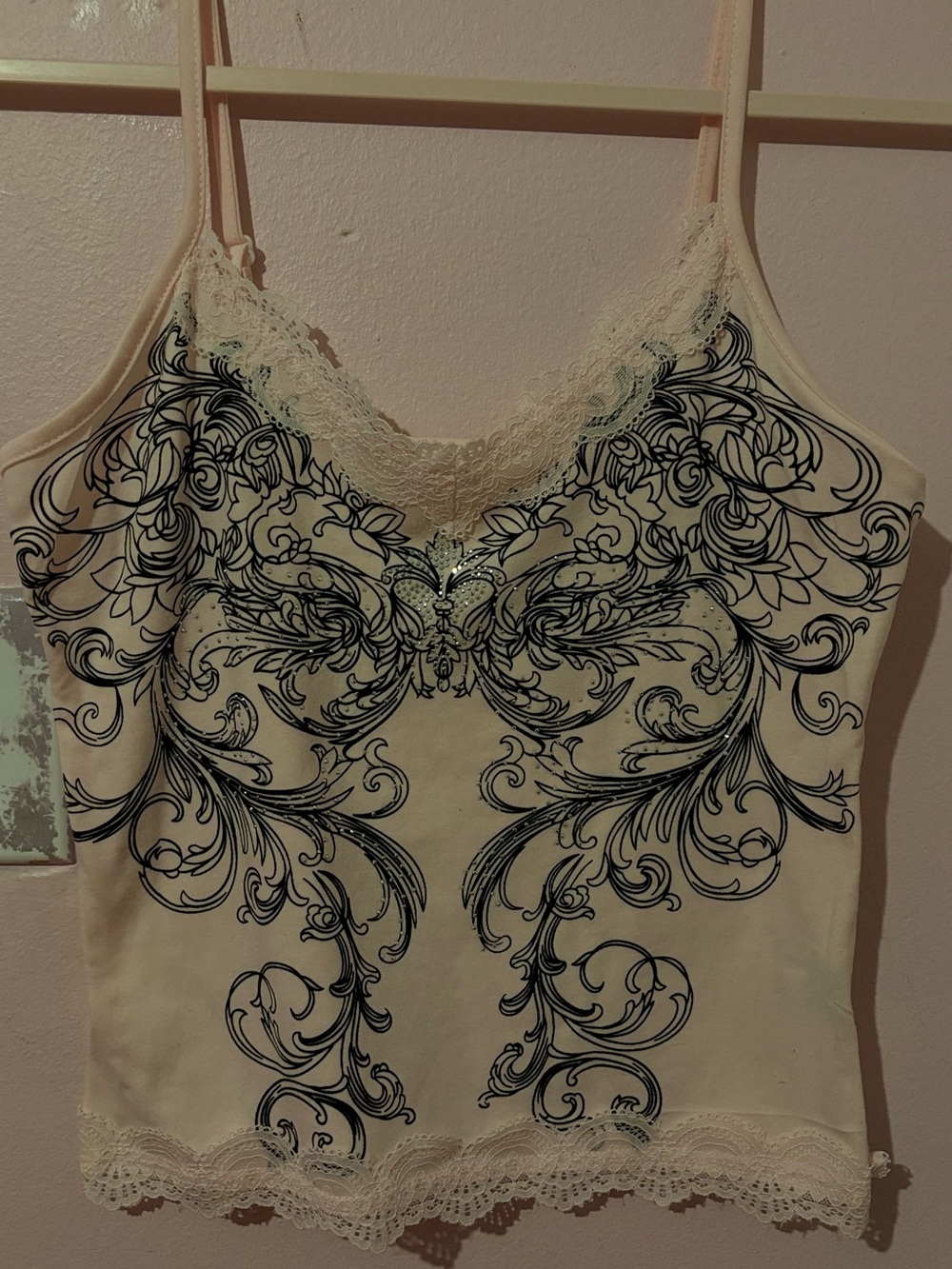 Grungy rhinestone tank